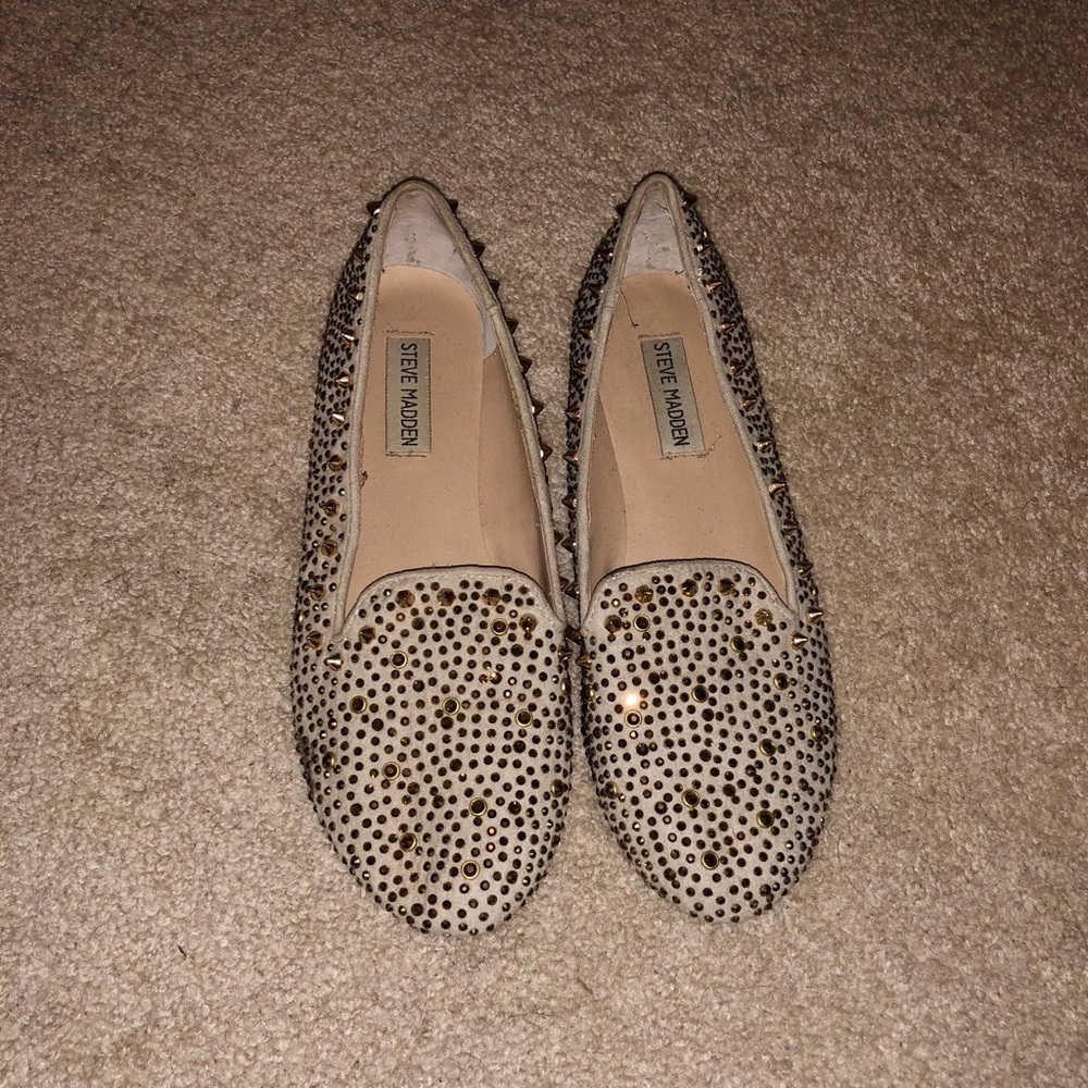 Steve Madden Gold Studded Flats